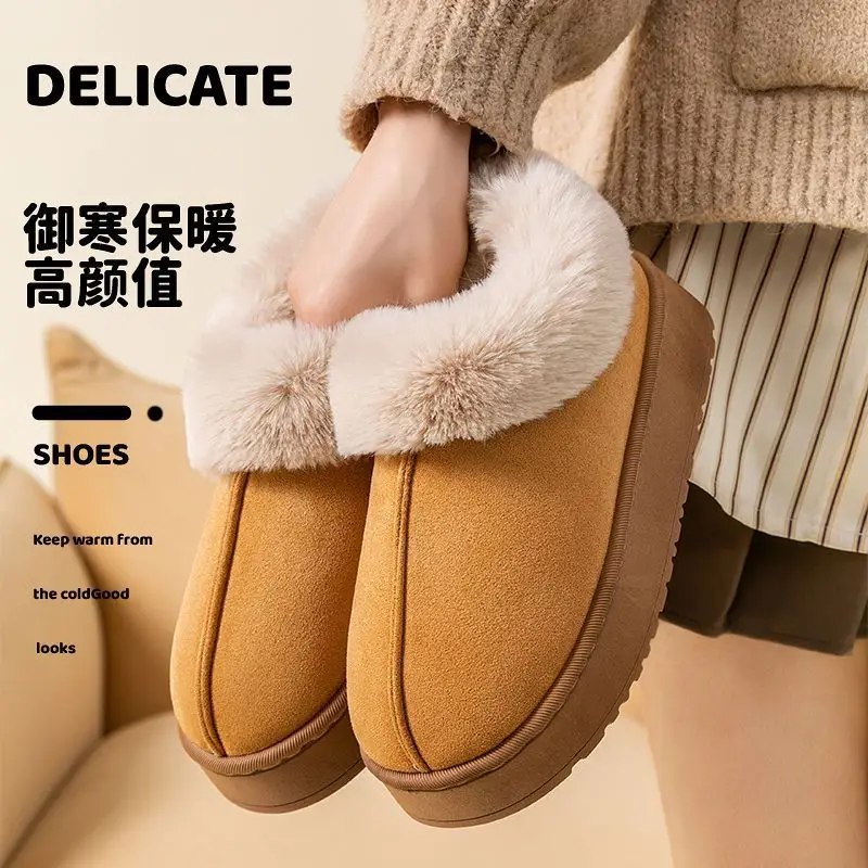 Women's Cotton Slippers Winter 2026 New Model Warm Indoor Home Non-Slip Outdoor Plush Couple Cotton Shoes Men
