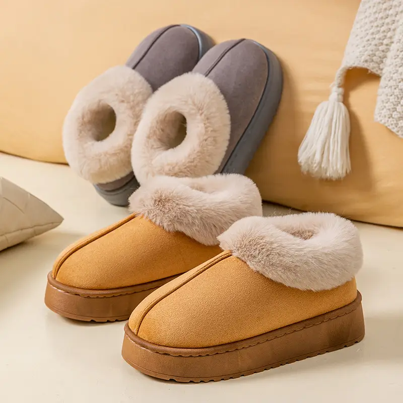 Women's Cotton Slippers Winter 2026 New Model Warm Indoor Home Non-Slip Outdoor Plush Couple Cotton Shoes Men