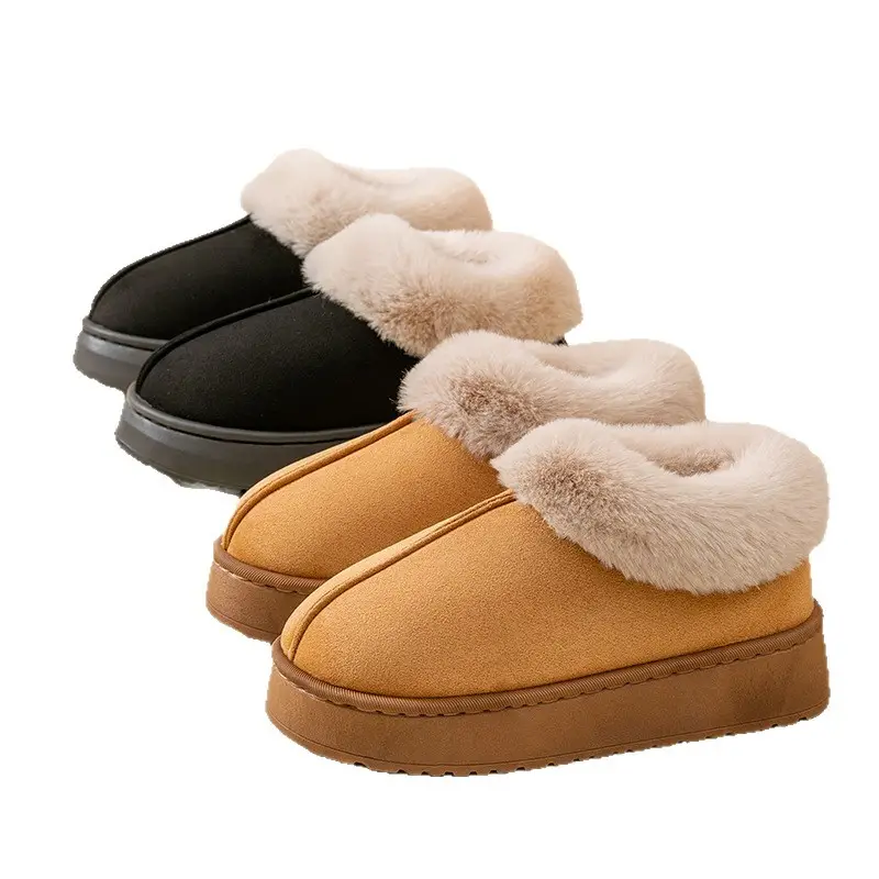 Women's Cotton Slippers Winter 2026 New Model Warm Indoor Home Non-Slip Outdoor Plush Couple Cotton Shoes Men