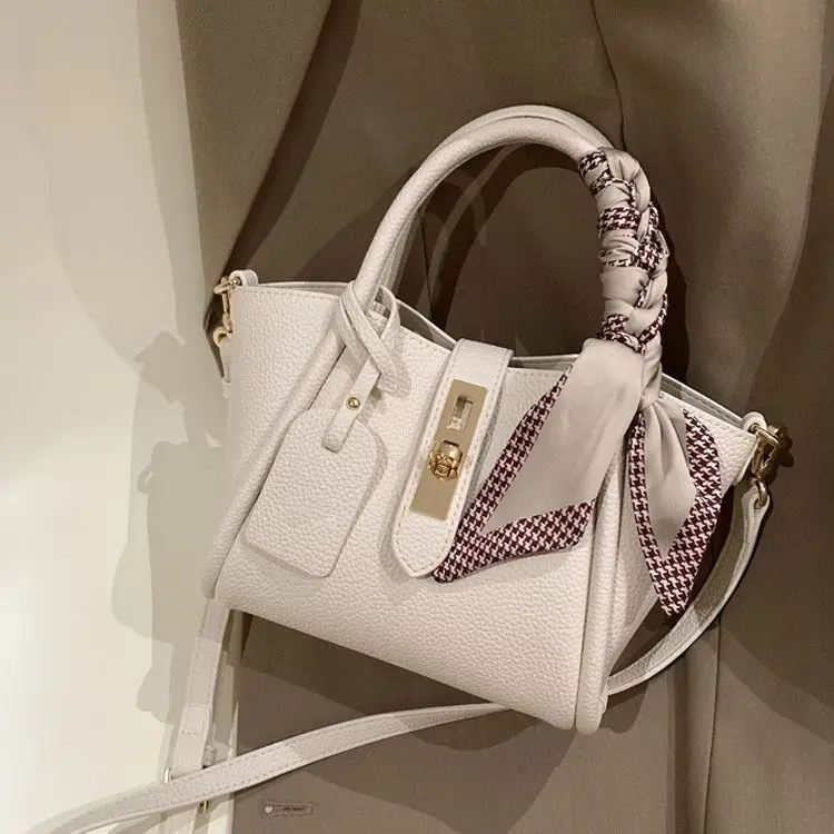 Nanfeng Paris Encounter Women's Beige Tote Bag with Embroidered Strap