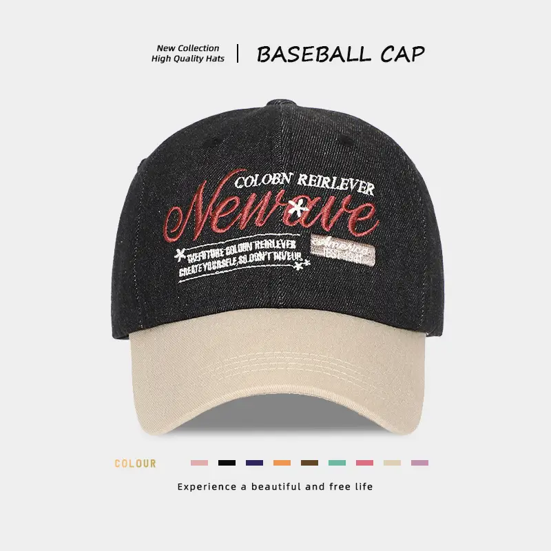 American Retro Denim Baseball Cap Women Deep Crown Large - Image 6