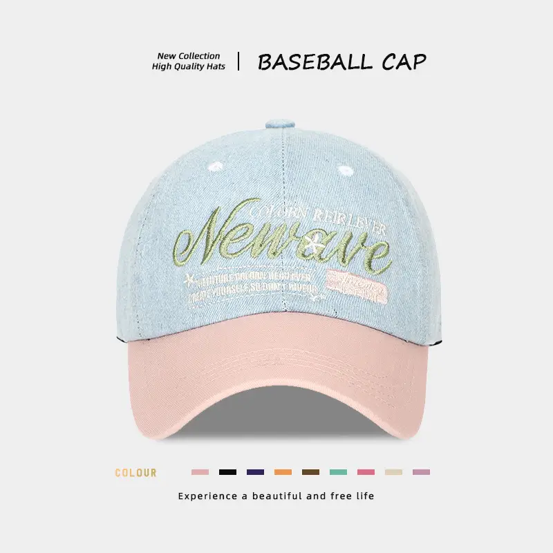 American Retro Denim Baseball Cap Women Deep Crown Large - Image 7