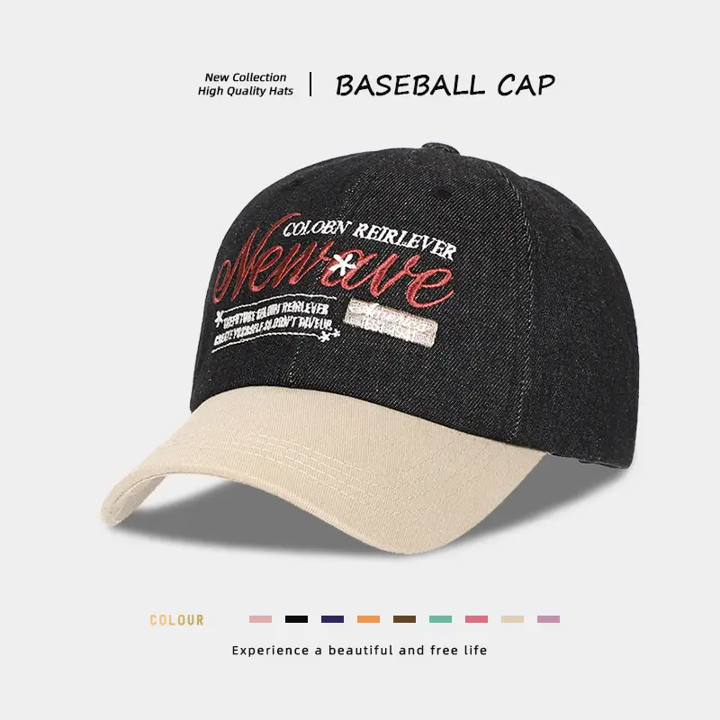 American Retro Denim Baseball Cap Women Deep Crown Large — feature 5