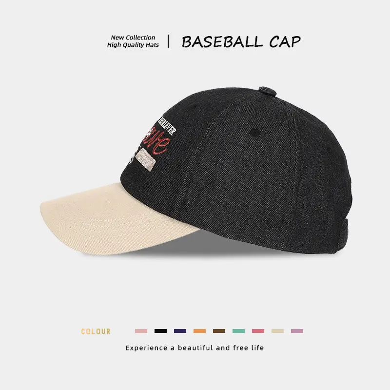 American Retro Denim Baseball Cap Women Deep Crown Large — feature 7