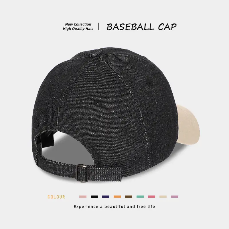 American Retro Denim Baseball Cap Women Deep Crown Large — feature 8
