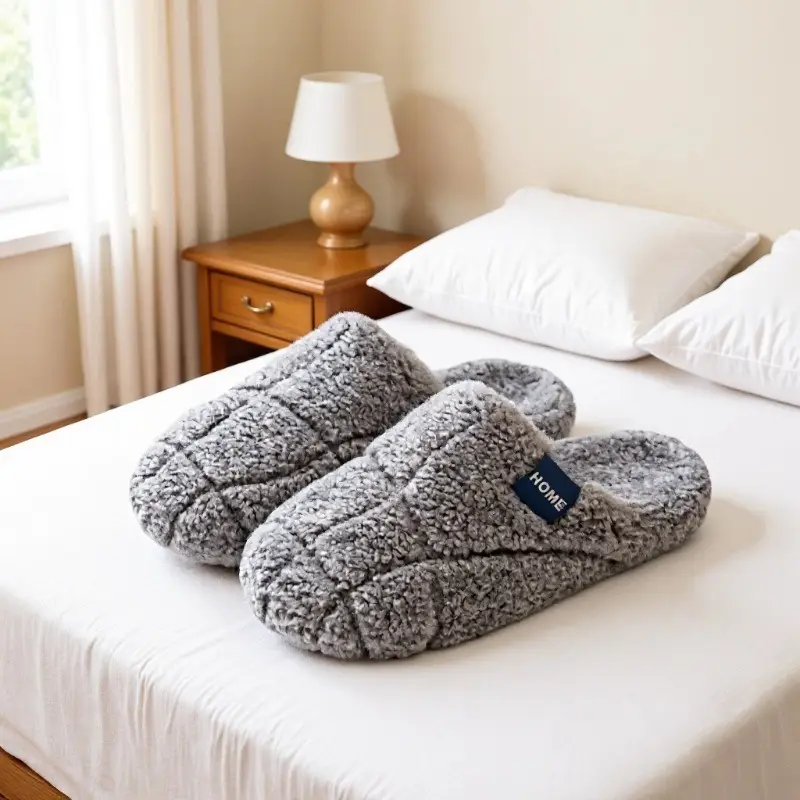 Women Winter Plush Cotton Slippers Grey 2025