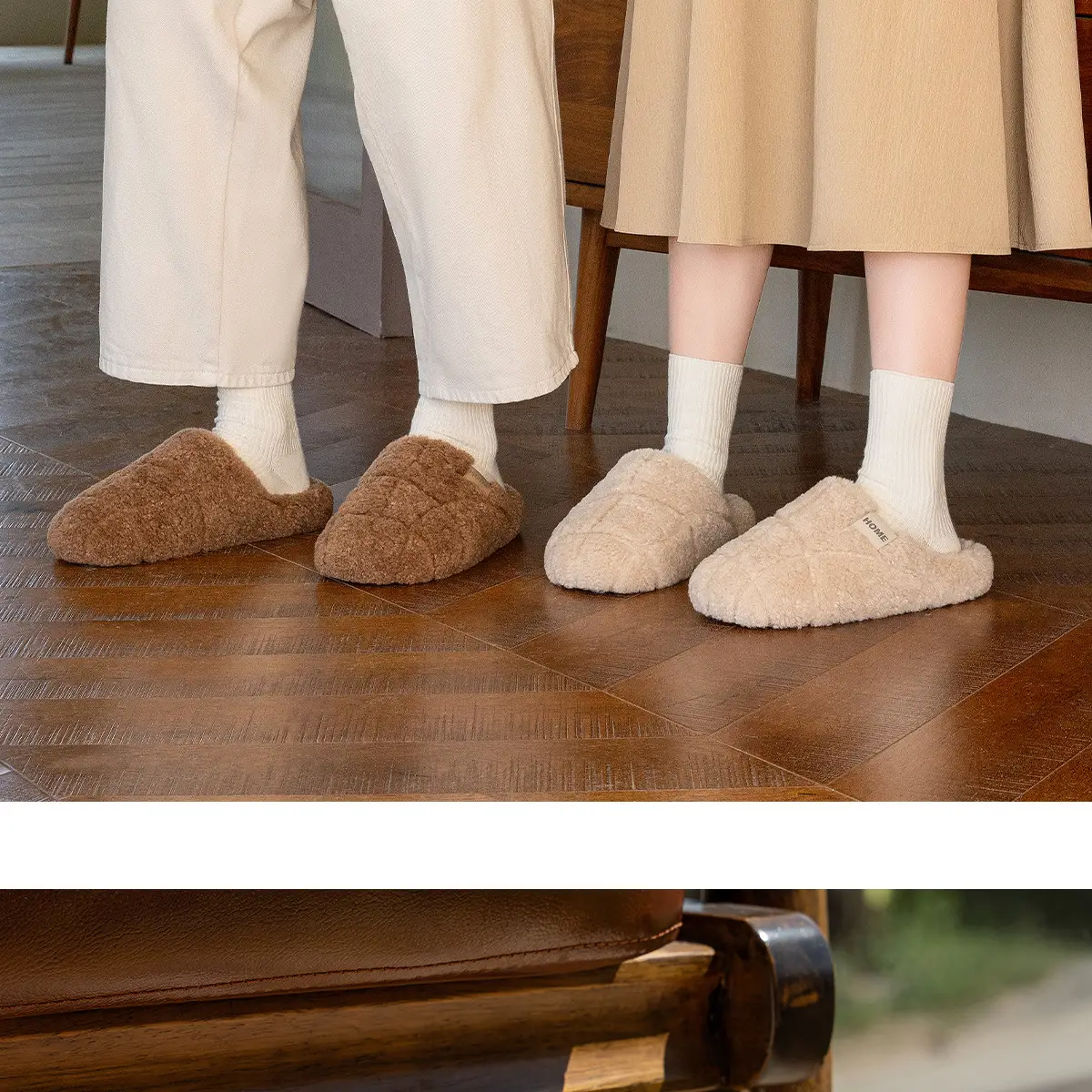 Women Winter Plush Cotton Slippers Grey 2025 — feature 12