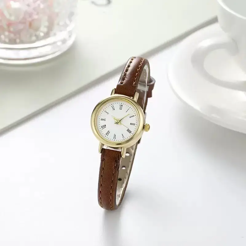 Trendy Korean-Style Simple Luxury Fashion Versatile Small Dial Retro Literary Style Watch Wholesale for College Students