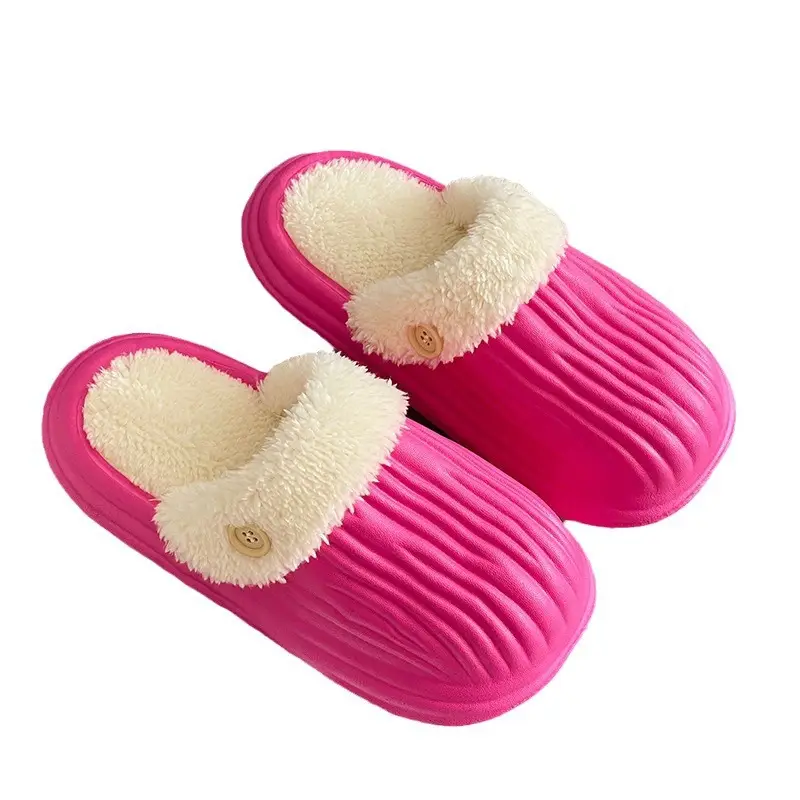 Button Cotton Slippers for Home Wholesale Indoor Use Thickened Warm Couple Same Style Cotton Slippers for Men's Home Use - Image 10