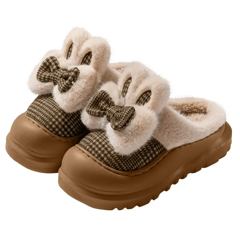 Maternity Cotton Slippers for Women, Autumn and Winter 2025 New Indoor Home Non-Slip Thick-Soled Warm Plush Slippers