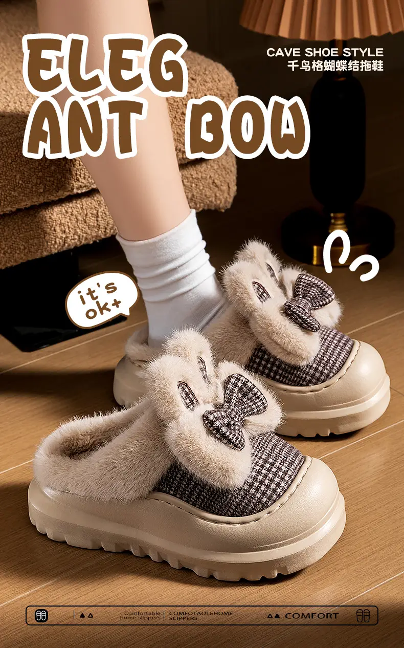 Maternity Cotton Slippers for Women, Autumn and Winter 2025 New Indoor Home Non-Slip Thick-Soled Warm Plush Slippers — feature 1