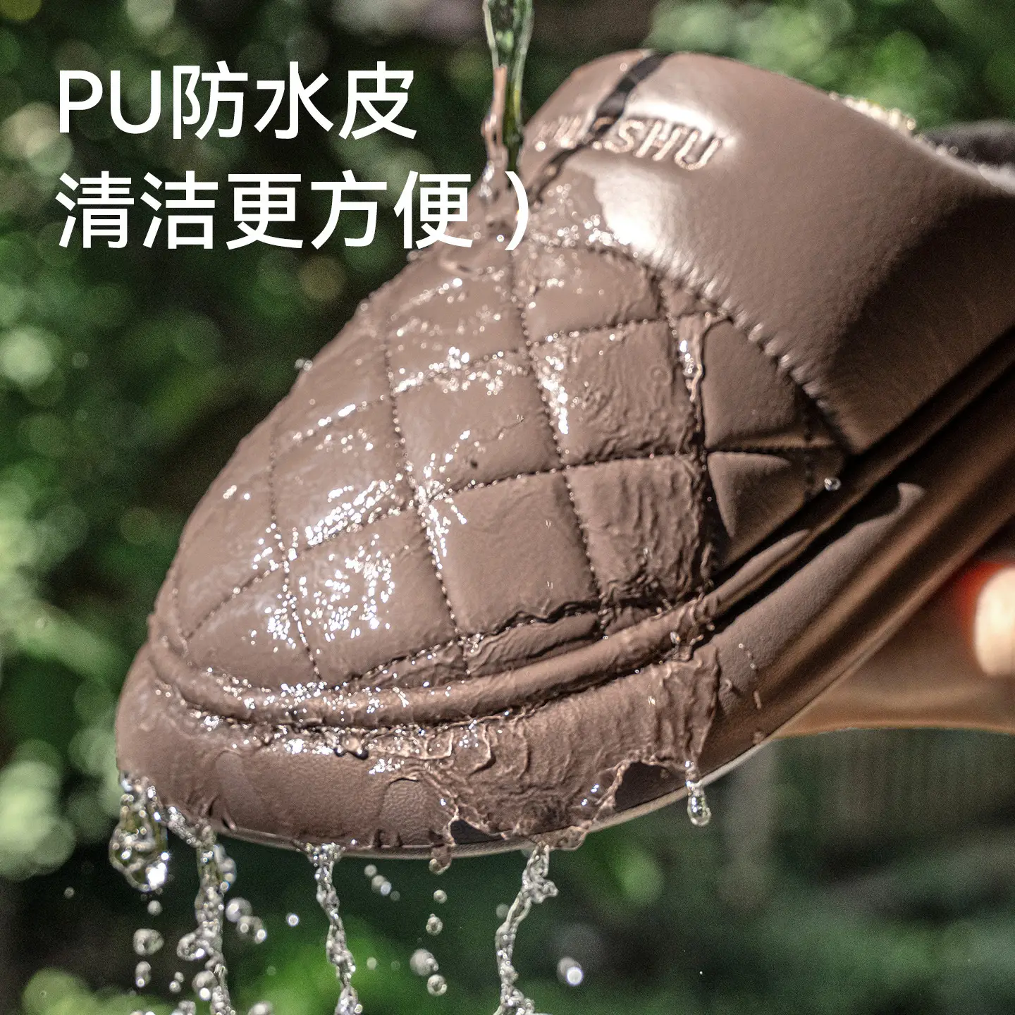 Women Waterproof Cotton Slippers Pink Autumn Winter 2025