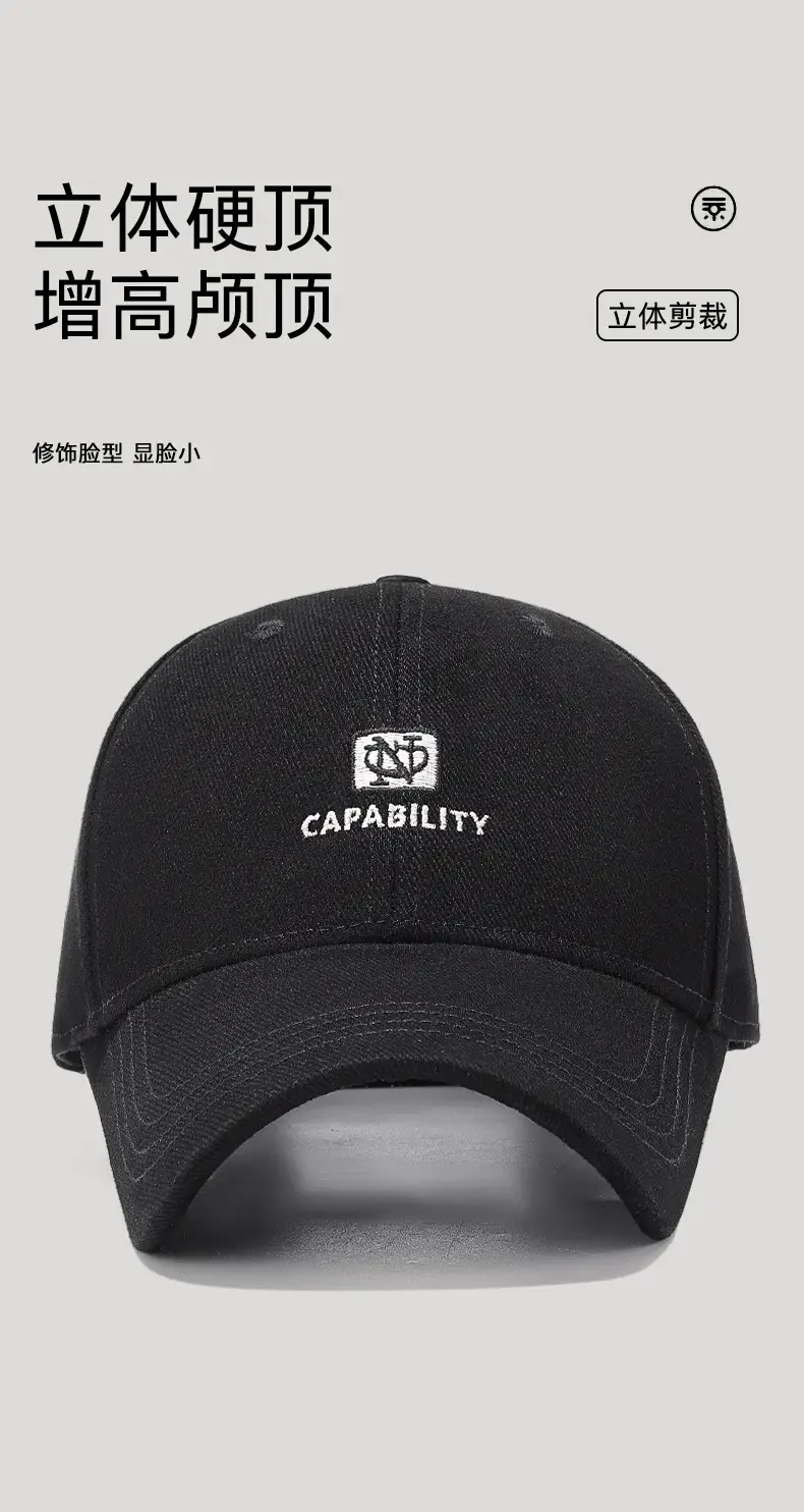 Black Embroidered Baseball Cap Unisex Korean Style — feature 8