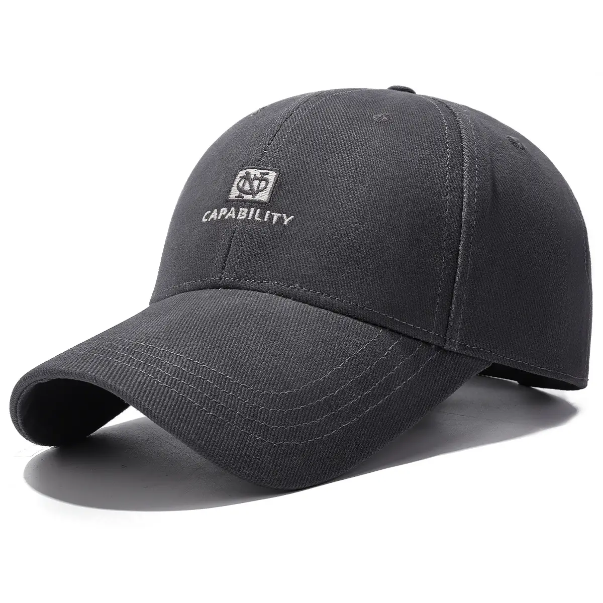 Black Embroidered Baseball Cap Unisex Korean Style - Image 3