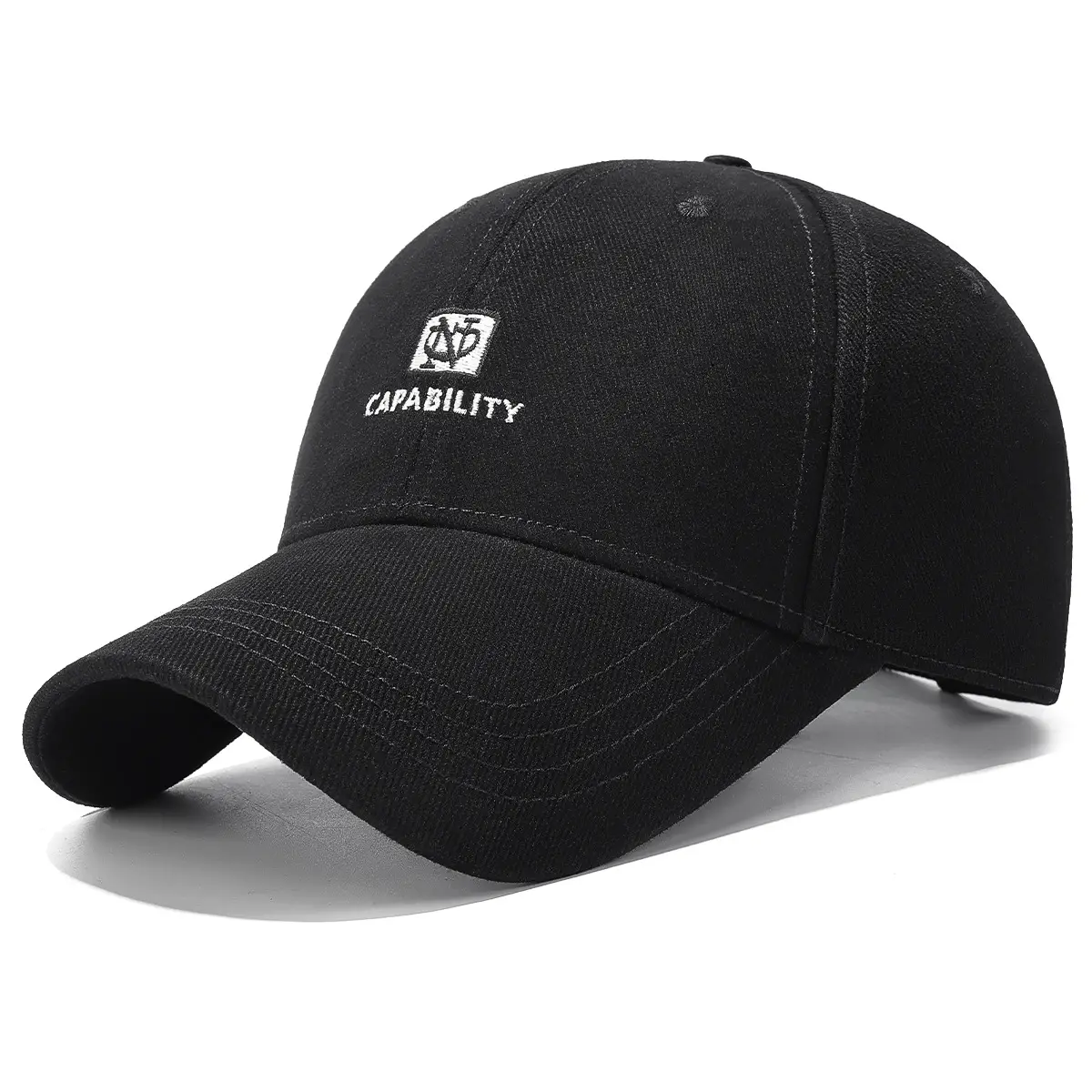 Black Embroidered Baseball Cap Unisex Korean Style - Image 7