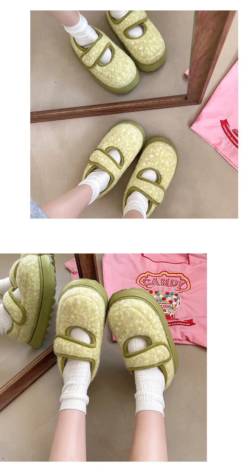Nanbowan Retro Thick-Soled Plus Velvet Warm Cotton Shoes Low-Saturation Gray Women's Winter Height-Increasing Mary Jane Cotton Shoes Wholesale — feature 10