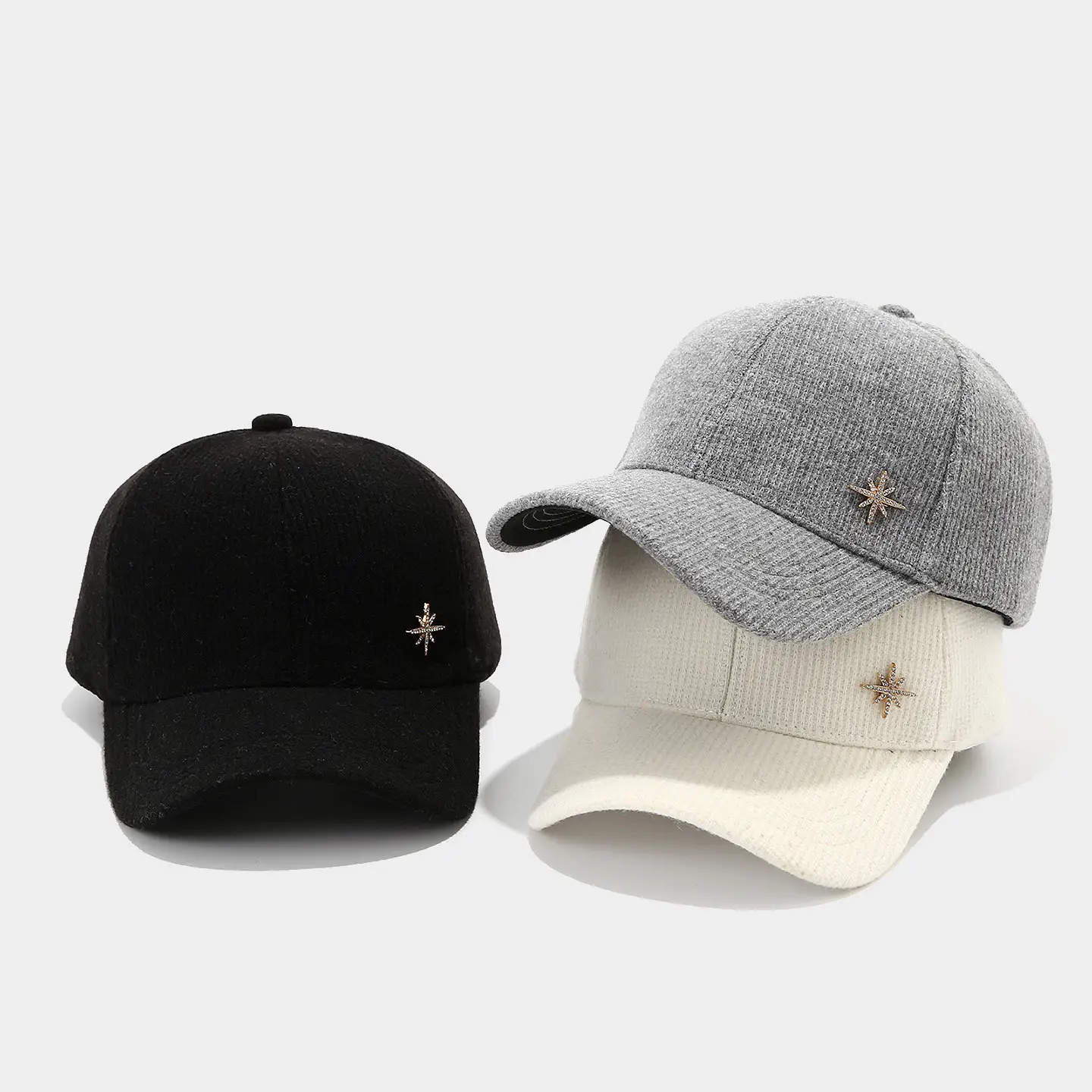 Women's Beige Knit Baseball Cap Autumn Winter Warm Casual - Image 6