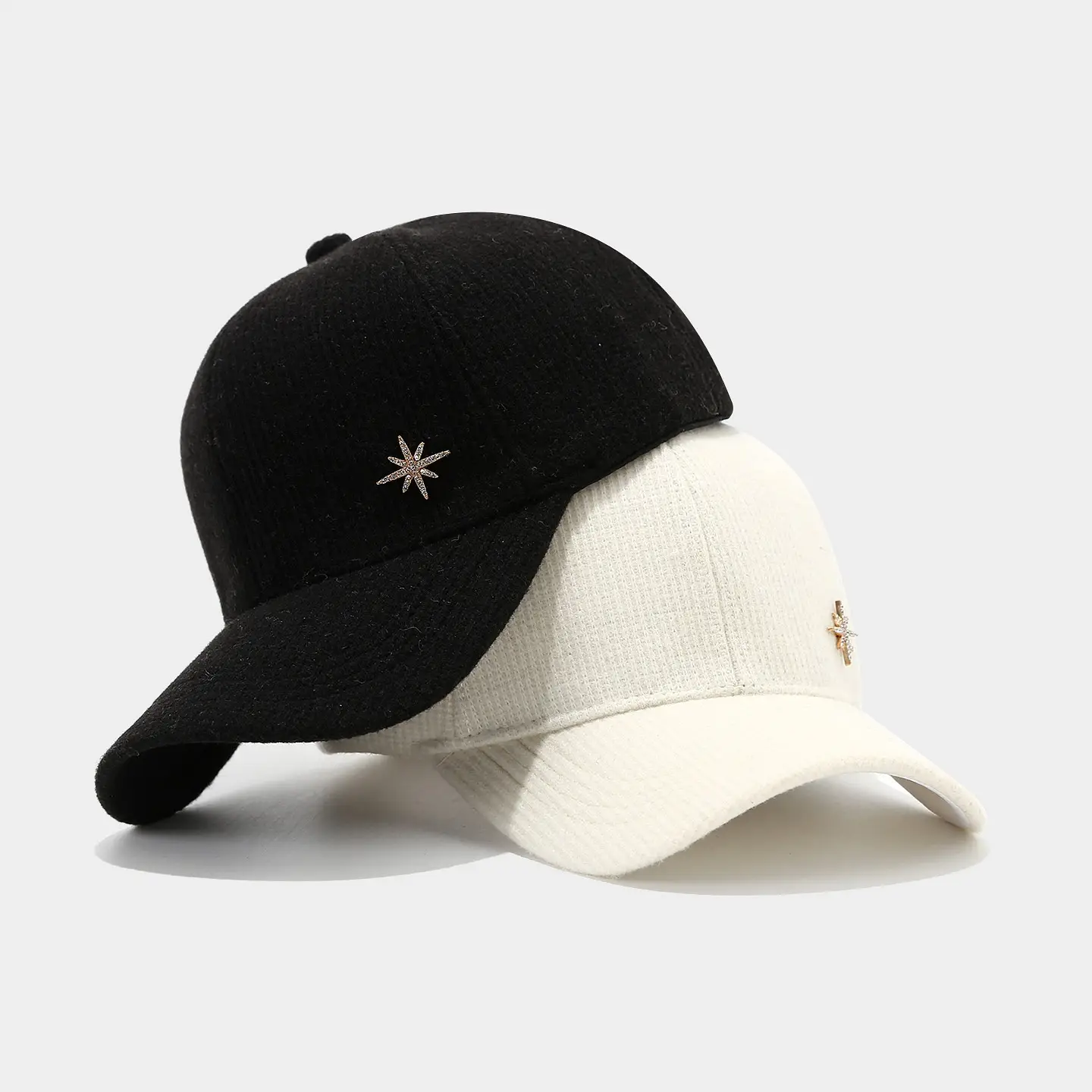 Women's Beige Knit Baseball Cap Autumn Winter Warm Casual - Image 7