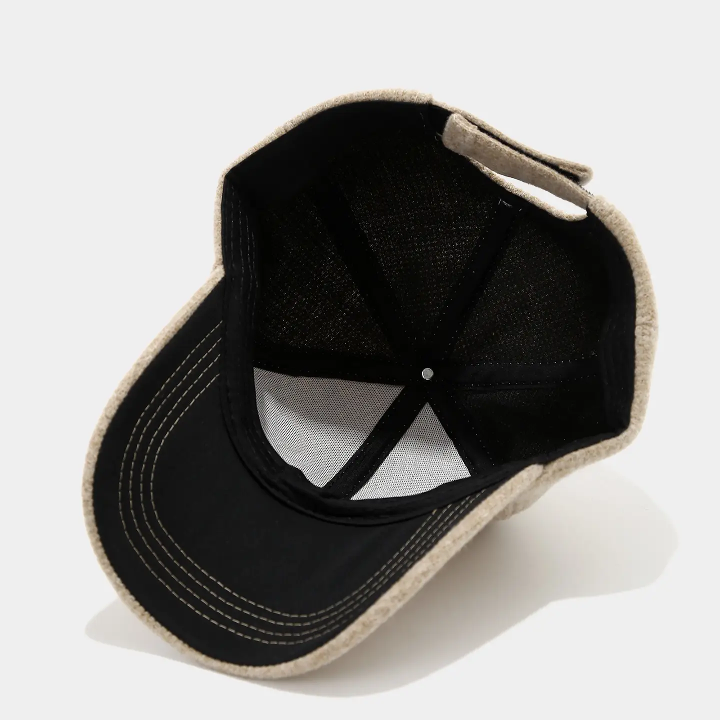 Women's Beige Knit Baseball Cap Autumn Winter Warm Casual - Image 8