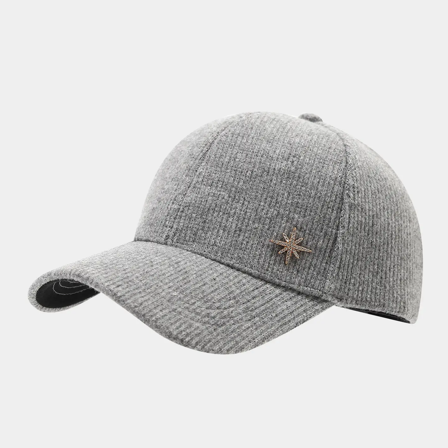Women's Beige Knit Baseball Cap Autumn Winter Warm Casual - Image 4