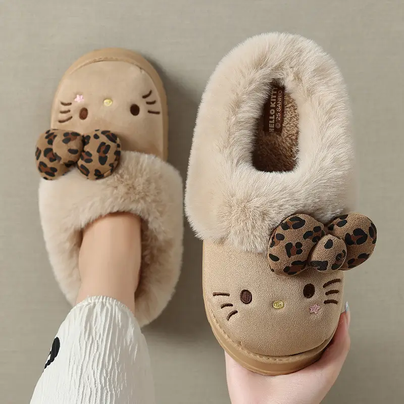 Kt Cat Thick-Soled Birkenstock Cotton Slippers Women's Winter Outerwear Stuffed Warm Home Indoor Non-Slip Cotton Slippers Women's Wholesale - Image 10