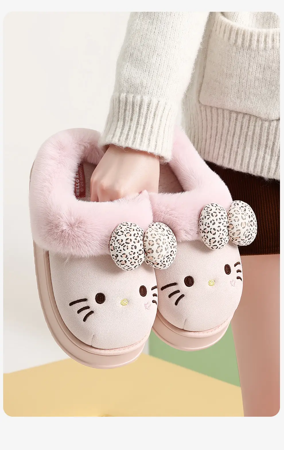 Kt Cat Thick-Soled Birkenstock Cotton Slippers Women's Winter Outerwear Stuffed Warm Home Indoor Non-Slip Cotton Slippers Women's Wholesale — feature 12