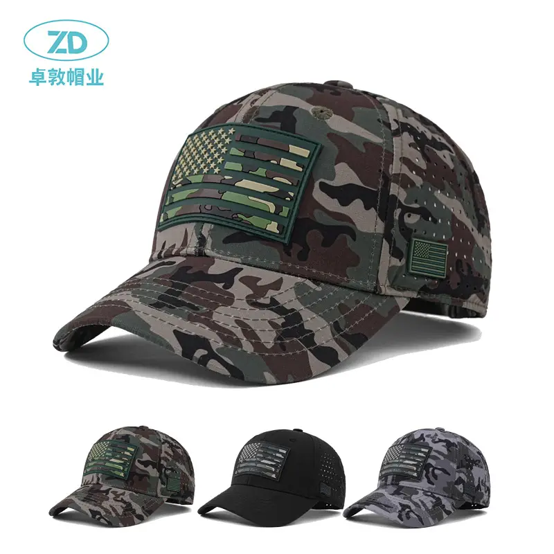 Camouflage Laser Perforated Baseball Cap Men - Image 4