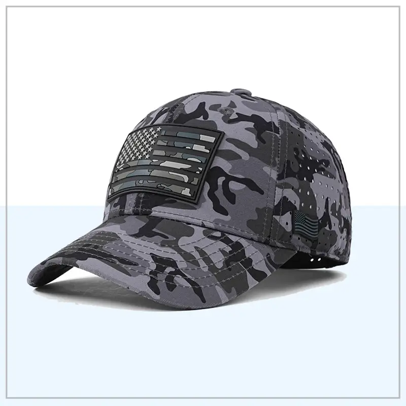 Camouflage Laser Perforated Baseball Cap Men - Image 2