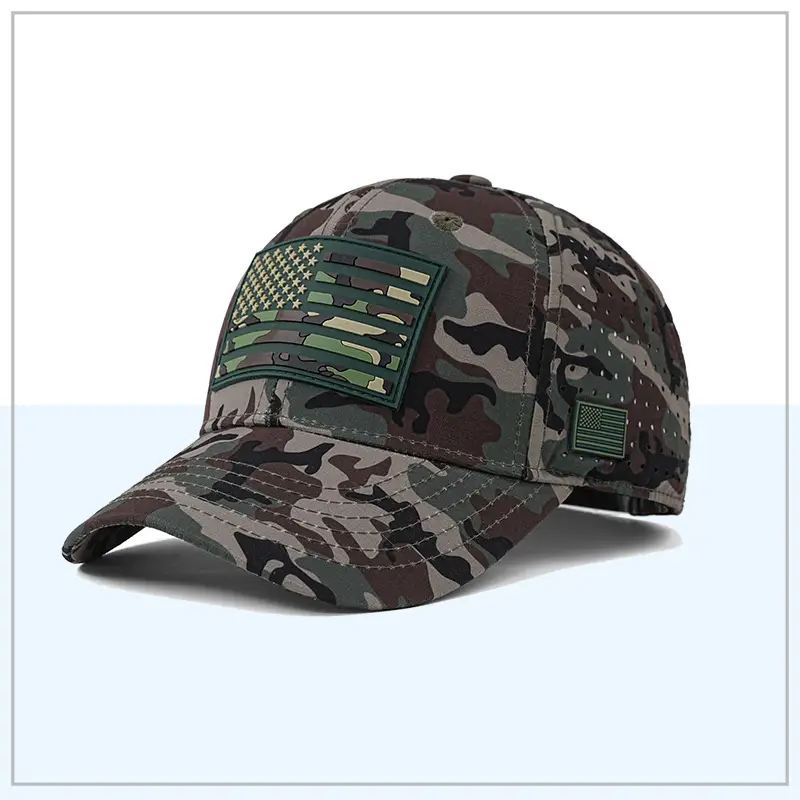 Camouflage Laser Perforated Baseball Cap Men - Image 3