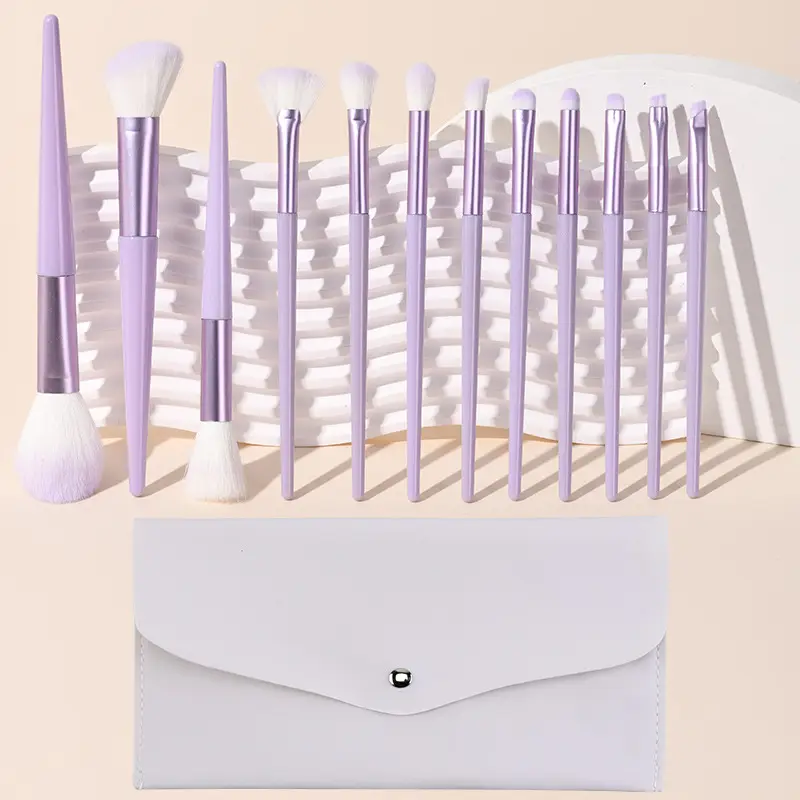 12-Piece Makeup Brush Set for Eyes, Lips, Nose & Detail Work - Image 3