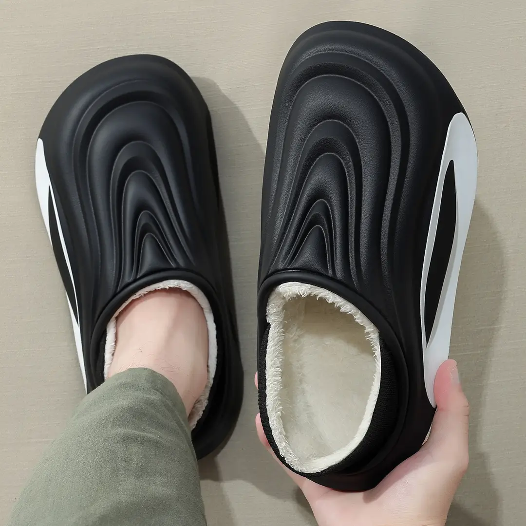Waterproof Bag Heel Cotton Slippers for Men Winter New Non-Slip Thick Sole Home Warm Plus Velvet Outer Wear Cotton Slippers for Women Wholesale - Image 7