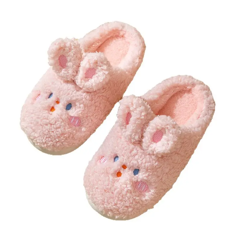 Rabbit Cotton Slippers for Women, Cute Fleece-Lined Winter Outer Wear Home Furry Shoes 2025 New Plush Cotton Slippers for Girls - Image 12