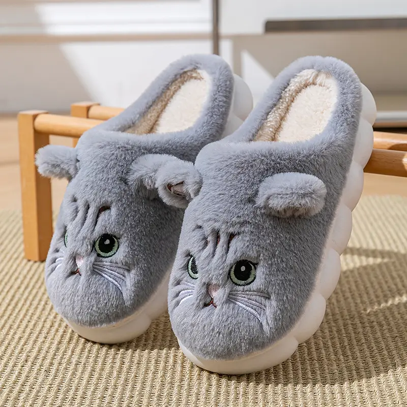 Rabbit Cotton Slippers for Women, Cute Fleece-Lined Winter Outer Wear Home Furry Shoes 2025 New Plush Cotton Slippers for Girls - Image 7