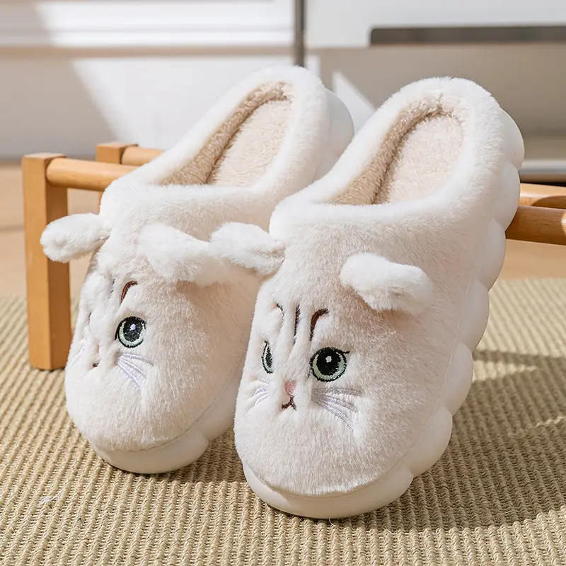 Rabbit Cotton Slippers for Women, Cute Fleece-Lined Winter Outer Wear Home Furry Shoes 2025 New Plush Cotton Slippers for Girls - Image 6