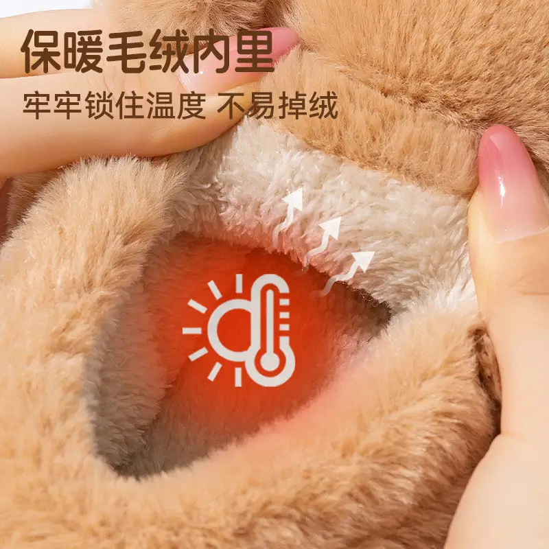 Kapibara Cotton Slippers for Women 2026 New Autumn and Winter Couple's Non-Slip Warm Indoor Home Cotton Shoes for Women