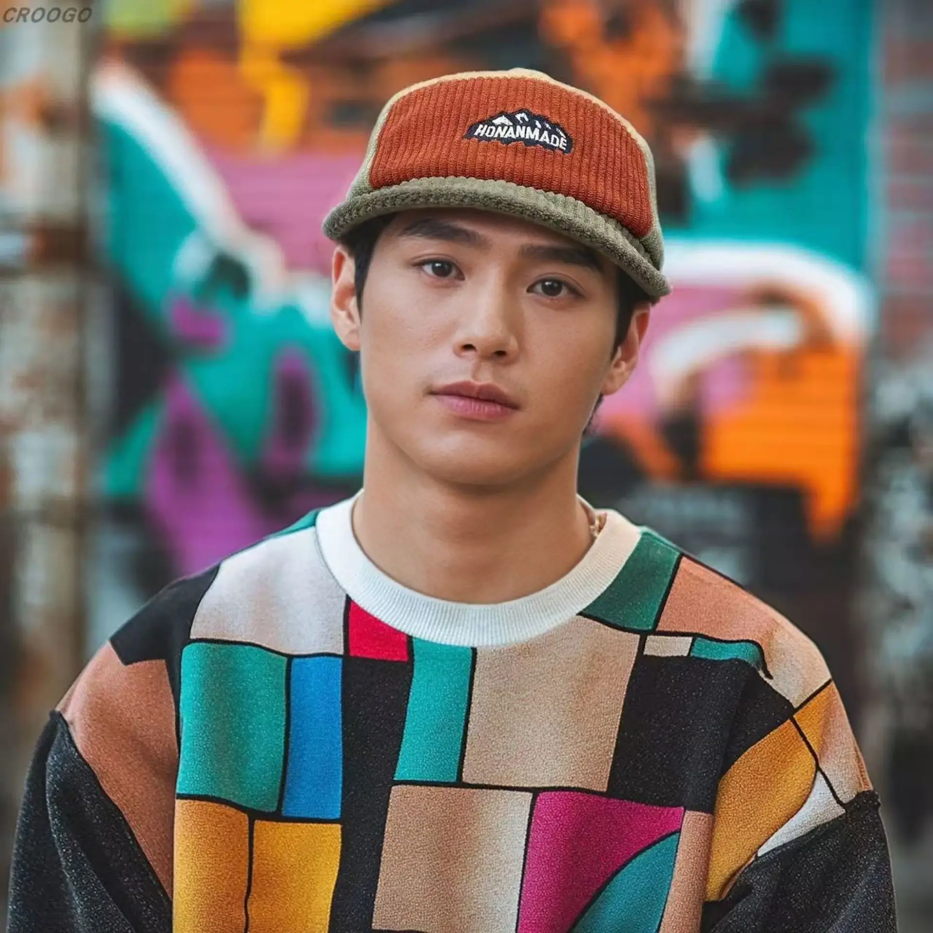 Men's Color-Blocked Baseball Cap Spring Summer Face-Slimming