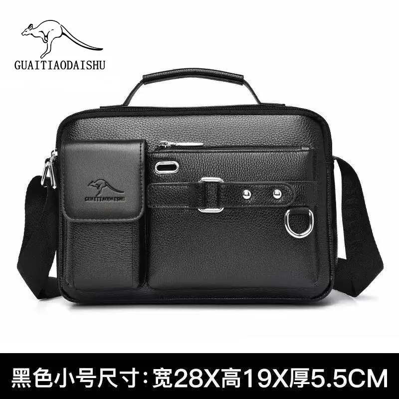 Men's Brown Leather Shoulder Bag with Crossbody Strap — feature 22