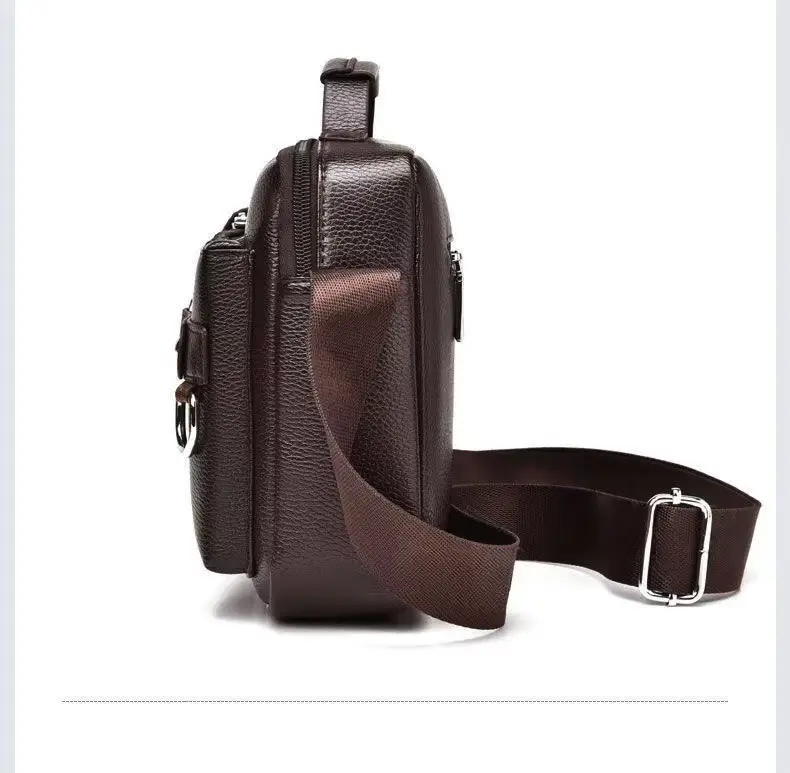 Men's Brown Leather Shoulder Bag with Crossbody Strap — feature 24