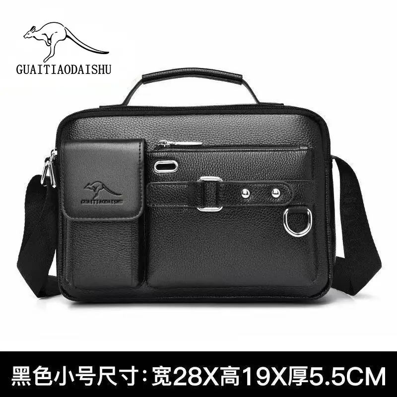 Men's Brown Leather Shoulder Bag with Crossbody Strap — feature 6