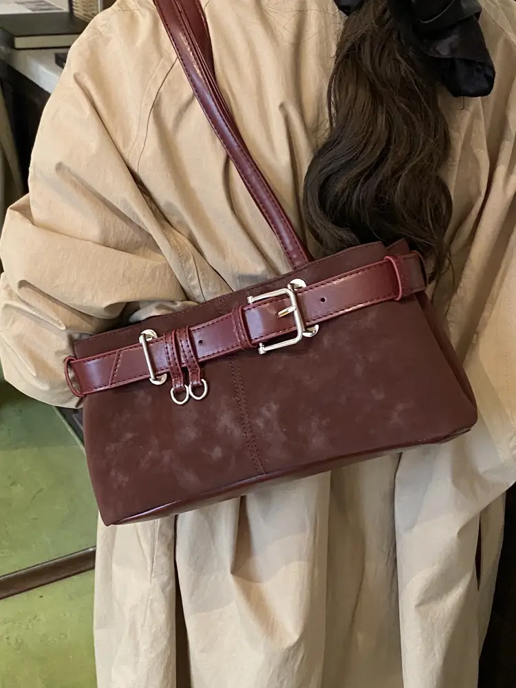 Korean Style Brown Leather Shoulder Bag for Women - Image 6