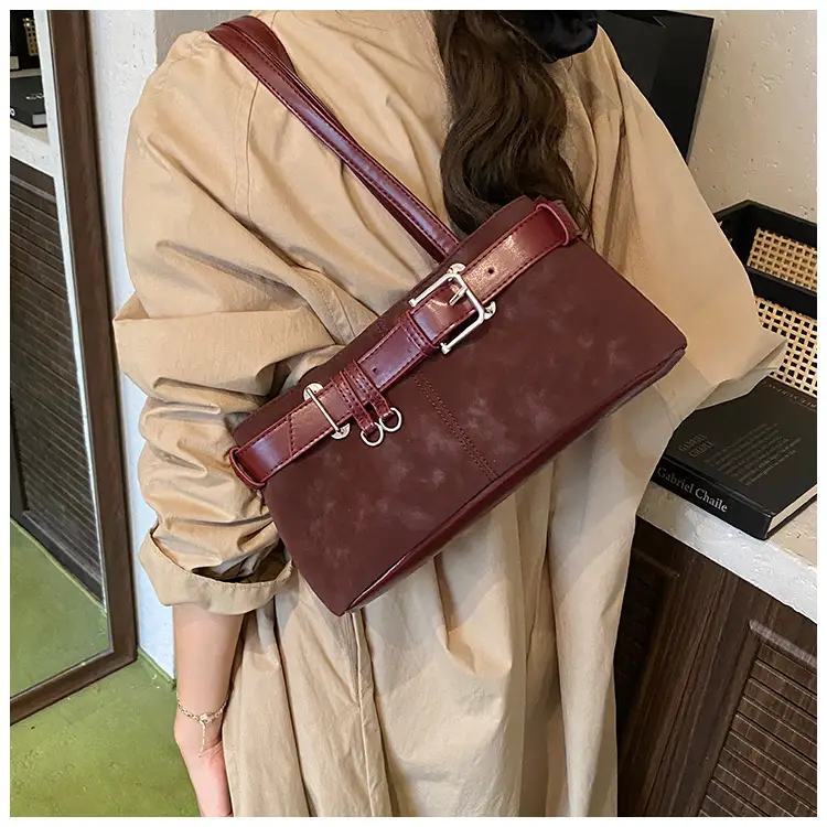 Korean Style Brown Leather Shoulder Bag for Women — feature 10