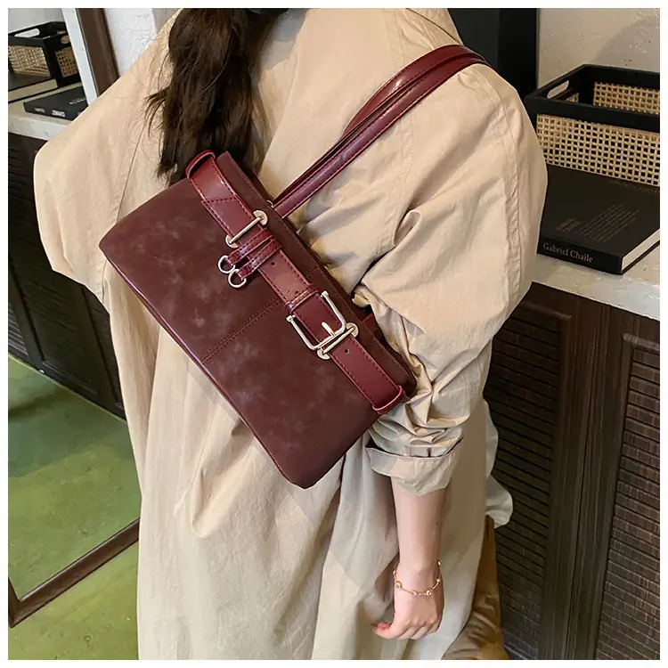 Korean Style Brown Leather Shoulder Bag for Women — feature 11