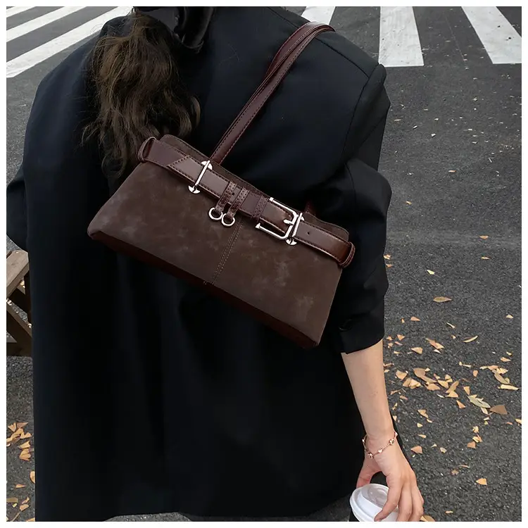 Korean Style Brown Leather Shoulder Bag for Women — feature 19