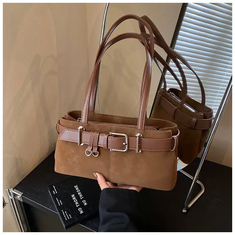 Korean Style Brown Leather Shoulder Bag for Women — feature 24