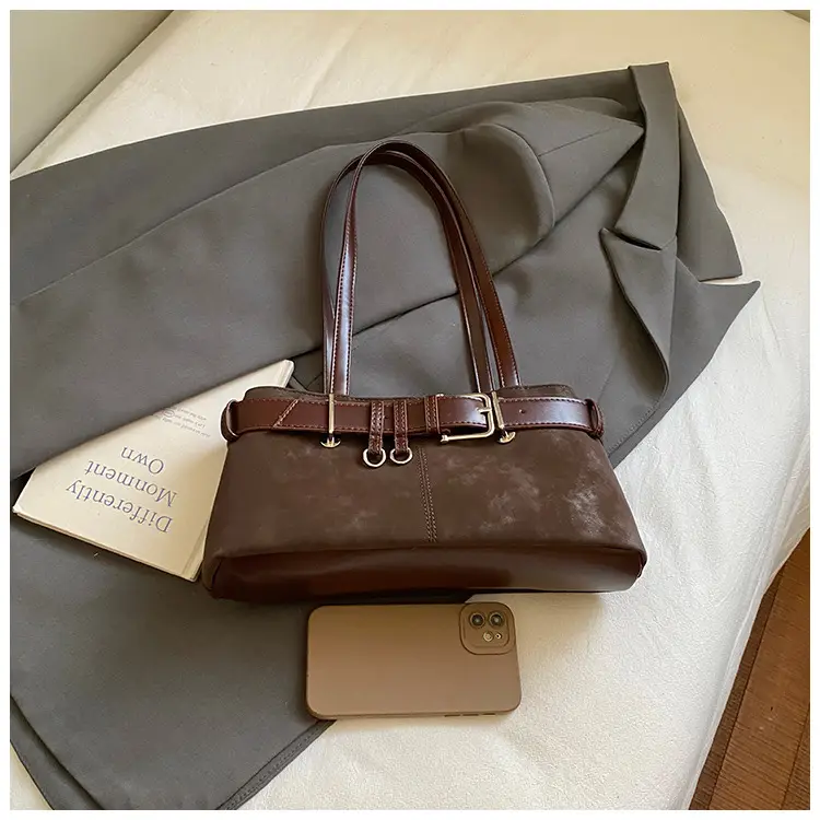 Korean Style Brown Leather Shoulder Bag for Women — feature 7