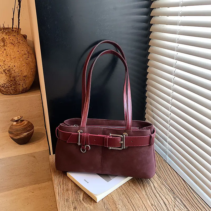Korean Style Brown Leather Shoulder Bag for Women - Image 4