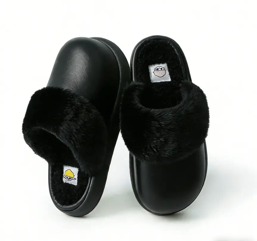 Stuffed Cotton Slippers for Women Autumn and Winter 2025 New Indoor Home Warm Thick-Soled Baotou Anti-Collision Cotton Slippers for Outer Wear - Image 2