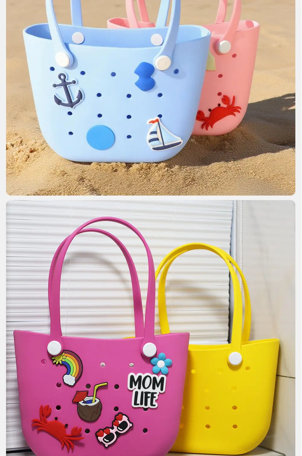 Eva Hole Crescent Bag Green Lightweight Beach Bag — feature 4