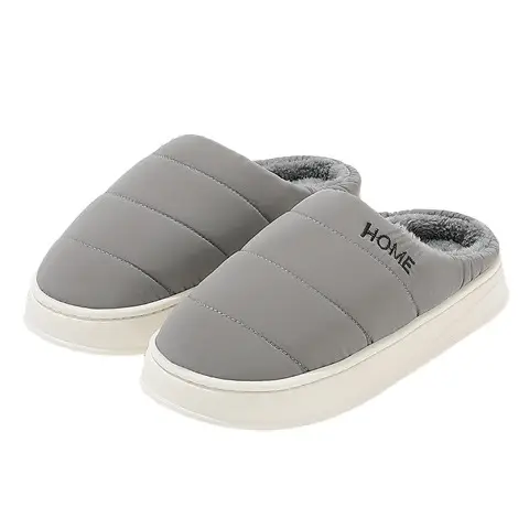 Large Size Men's Cotton Slippers for Autumn and Winter, Waterproof, Home Use, Indoor Warmth, Thickened, Non-Slip, Cotton Slippers for Outdoor Wear - Image 8