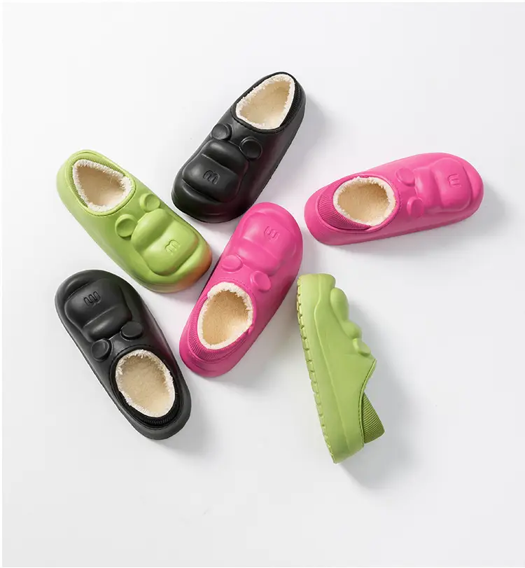 Women Waterproof Cotton Slippers Black Thick Warm Indoor Home Fleece Lined — feature 11